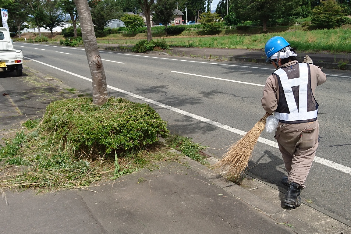 道路清掃ボランティア参加風景